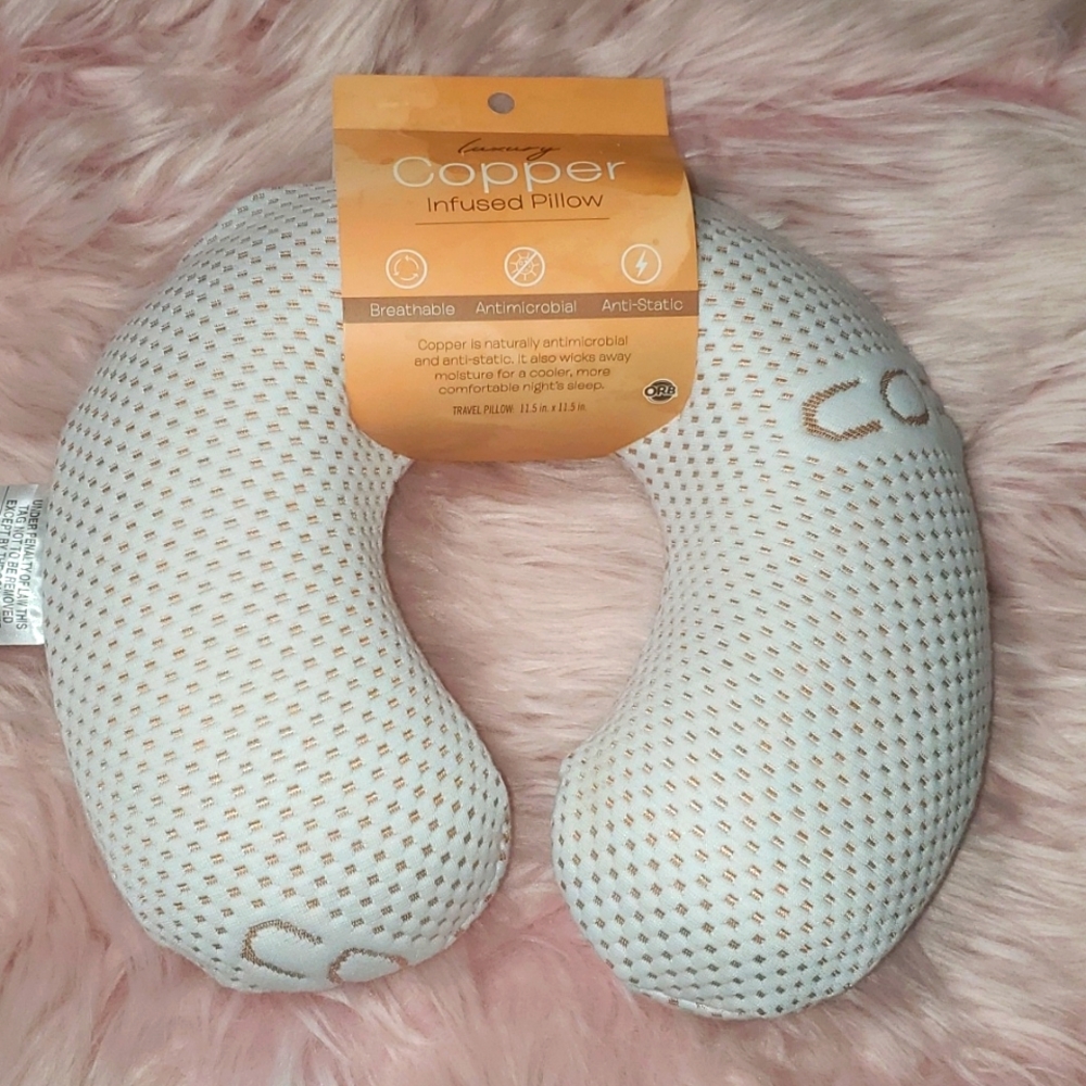 Luxury Copper Infused Memory Foam Neck Pillow